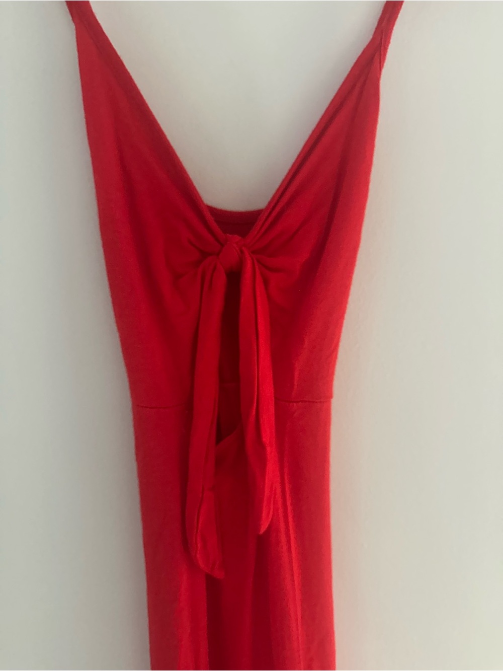 Red long dress with Tie-Front